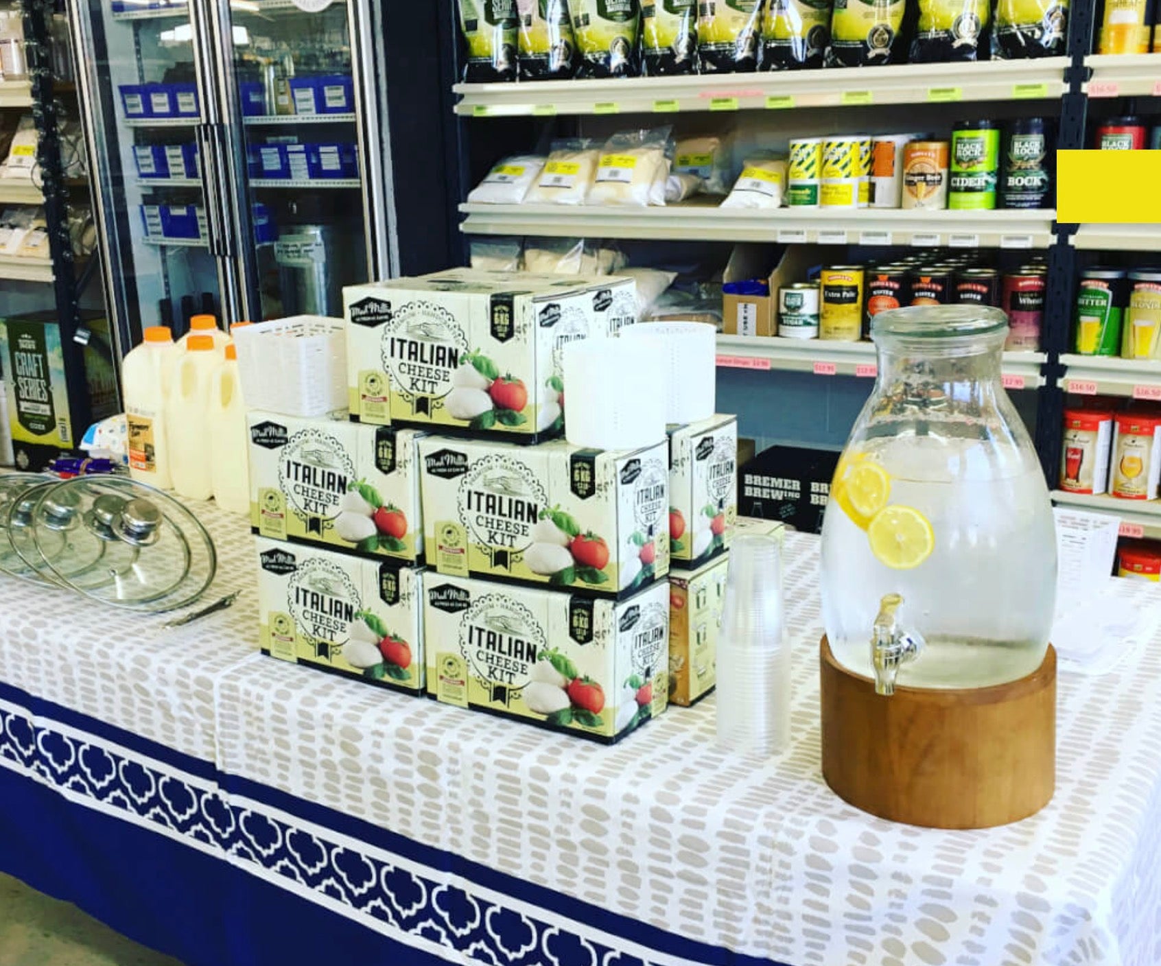 italian cheese making class set up
