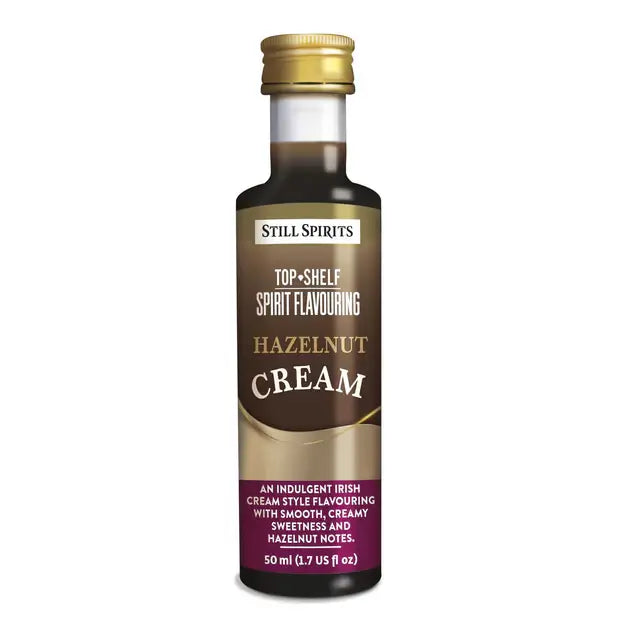 Bottle of still spirits top shelf hazelnut cream essence bottle