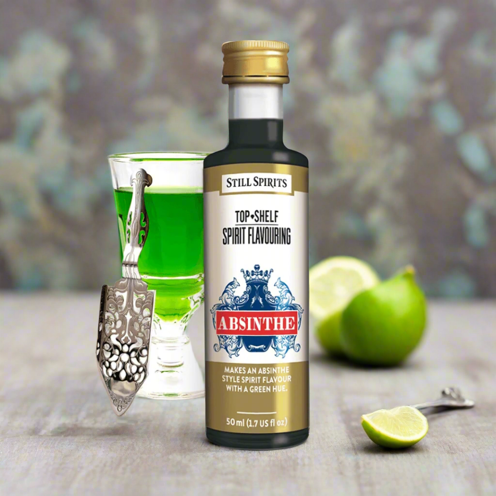 recycled plastic bottle holding 50 ml of absinthe spirit essence flavouring