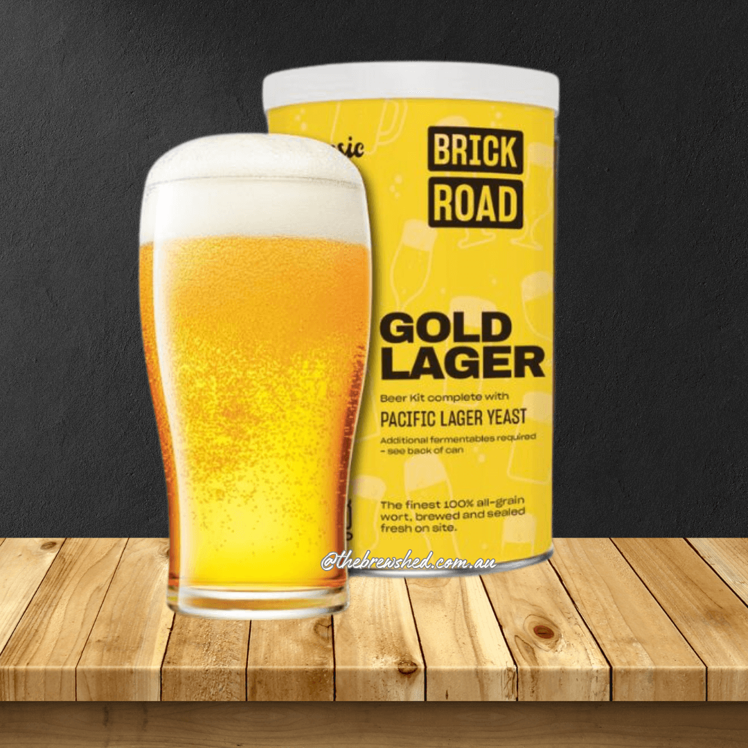 vibrant yellow-orange coloure glass of beer next to yellow can of home brew beer