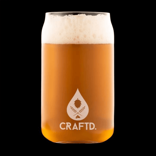 clear glass with amber craft beer