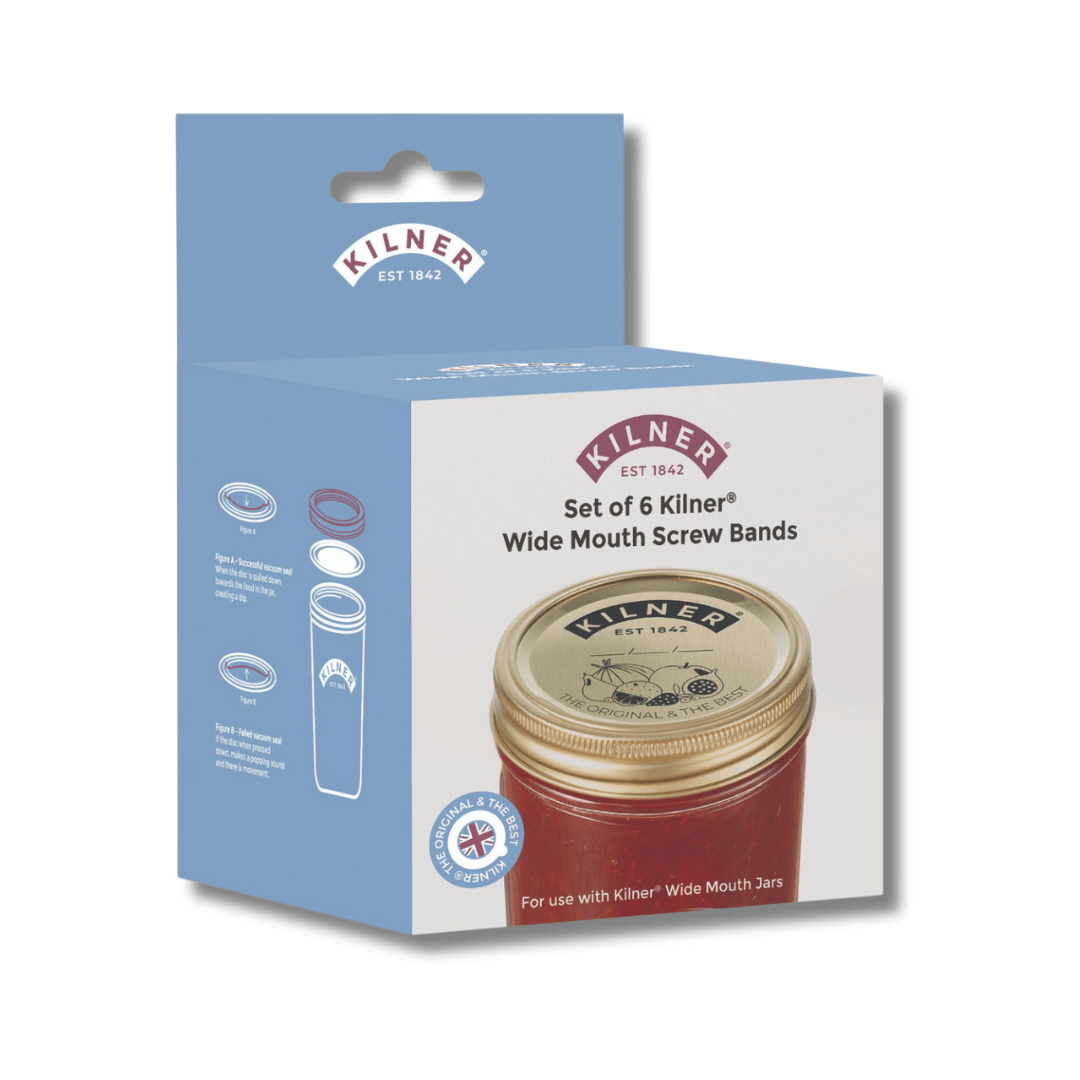 screw on band for preserving food in jars like mason and kilner