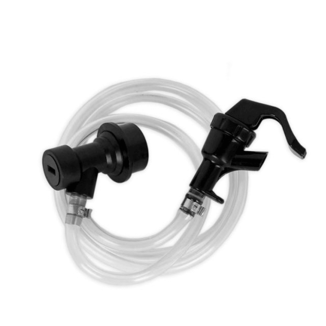 clear plastic tube with potable beer tap for beer kegging