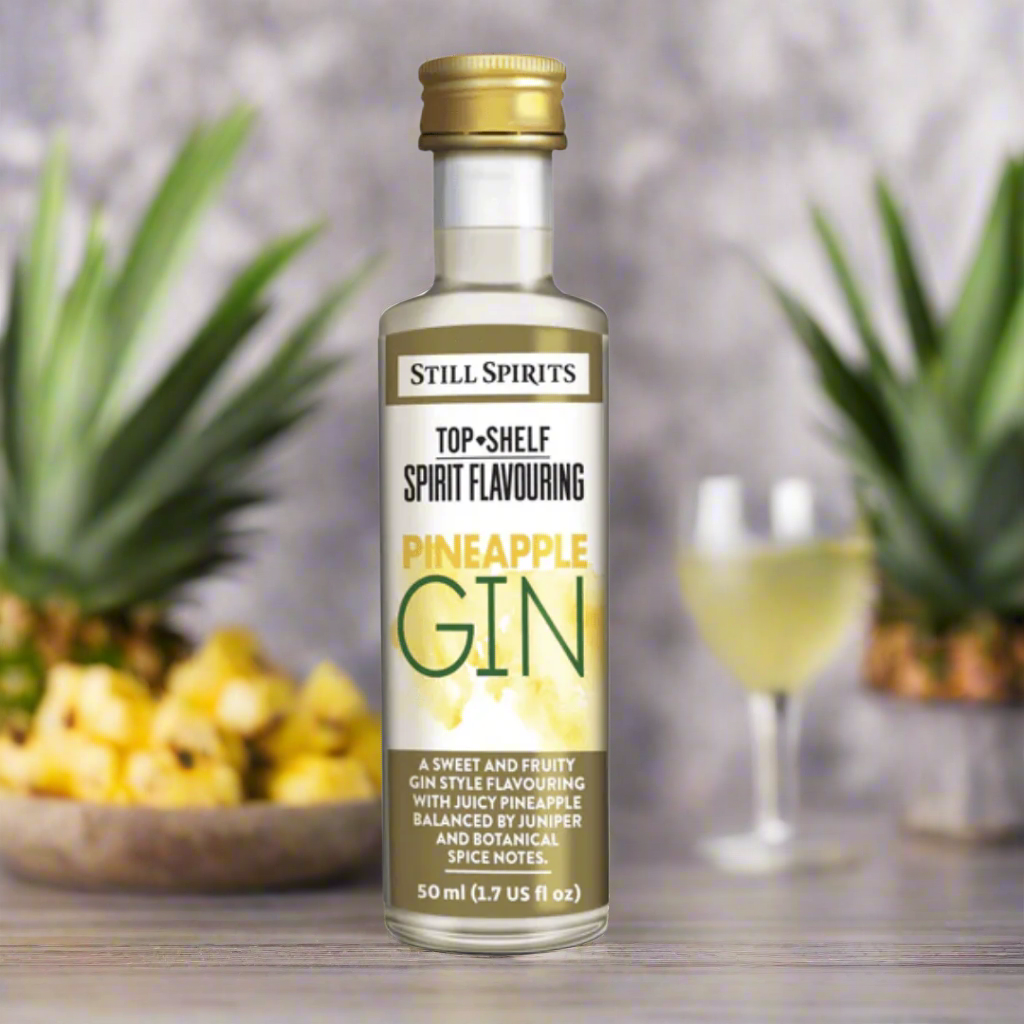 pineapple gin spirit essence bottle