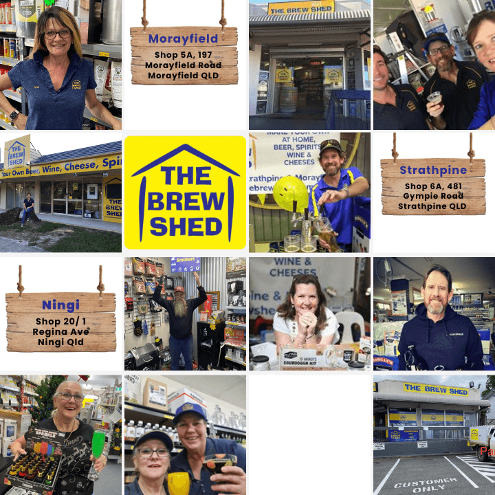 the brew shed staff from brisbane to inverell, and the addresses for the shops.