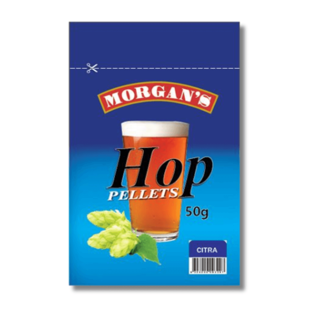 hop pellets for home brewing beer in blue packet