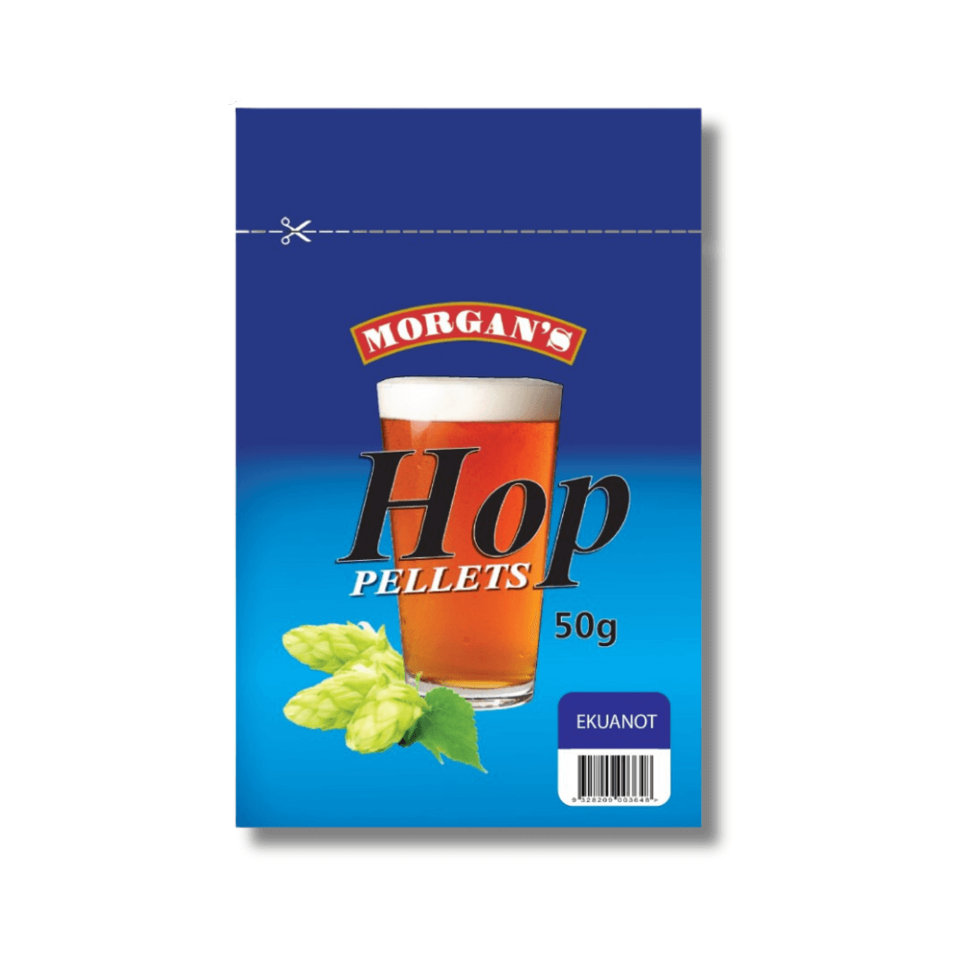 hop pellets for home brewing beer in blue packet