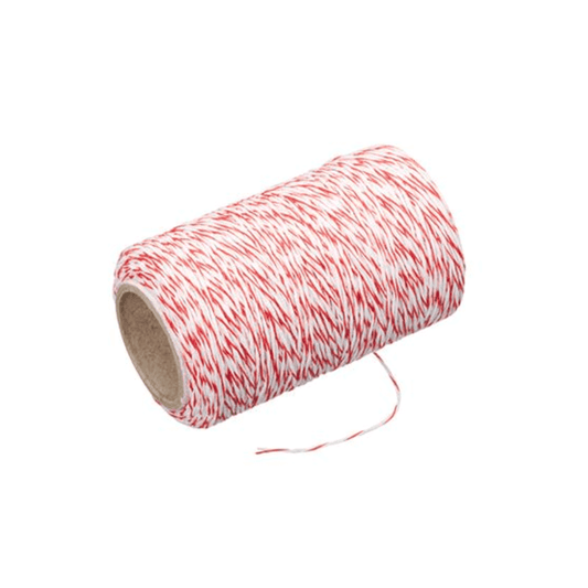 roll of red and white twine