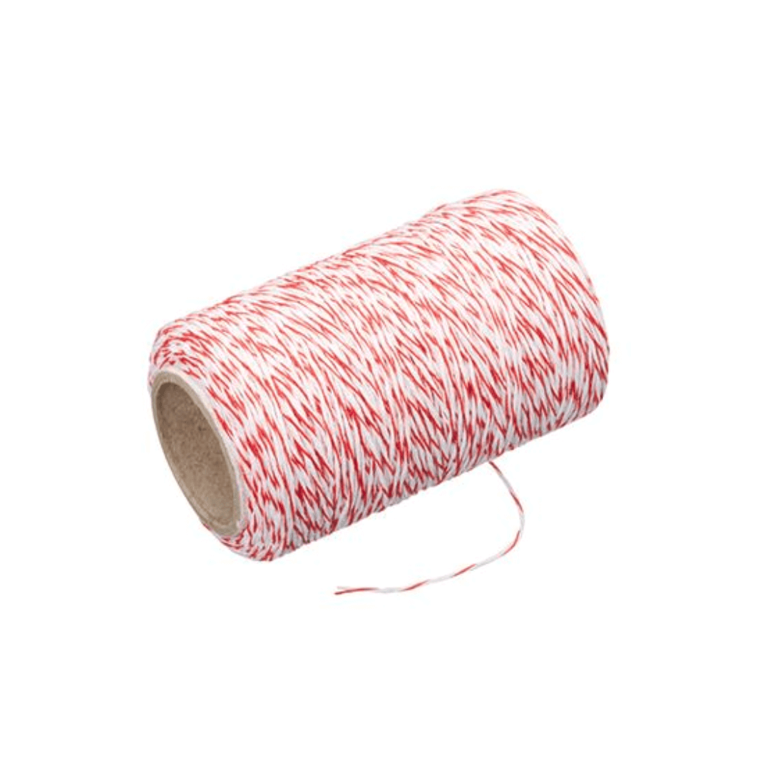 roll of red and white twine