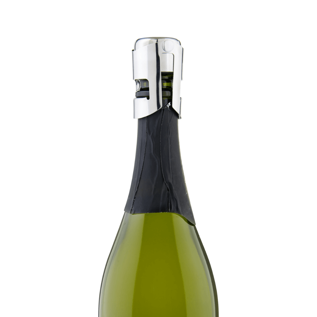 champagne bottle with stainless steel stopper 