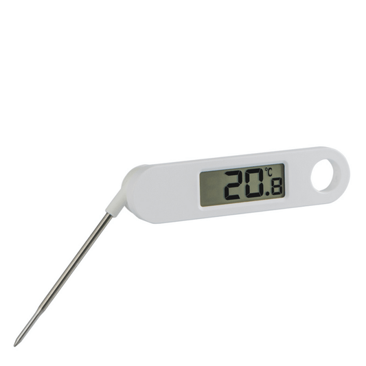 white handled digital display probe themometer
