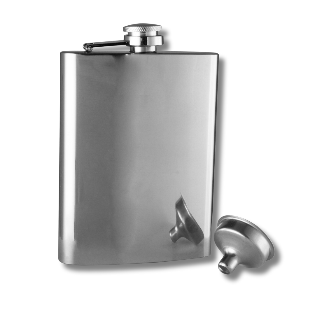 Avanti Hip Flask With Funnel -Satin Finish | The Brew Shed Groomsmen Gifts