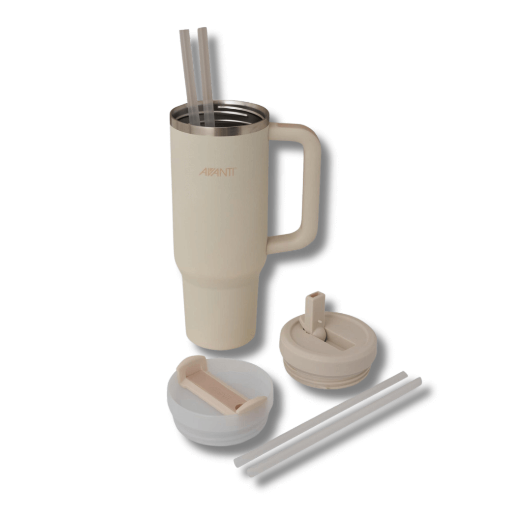 sand dune coloured stanley style travel mug