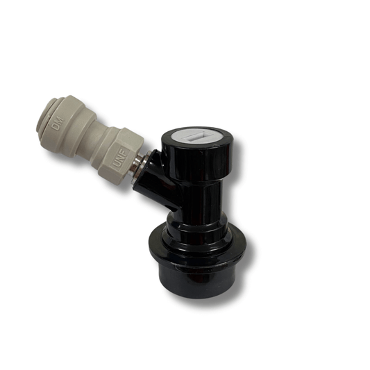 black plastic keg connection with push on hose fitting