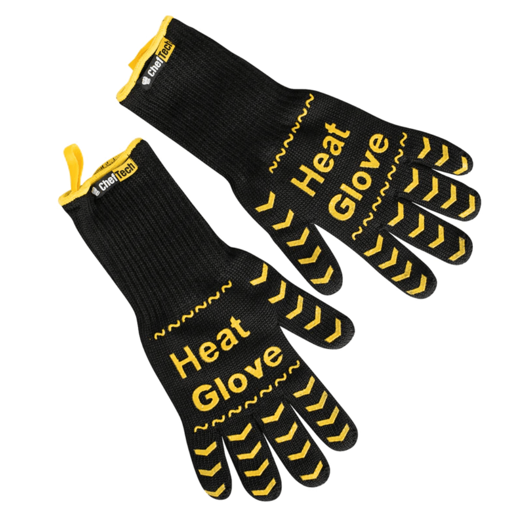 black and yellow woven gloves with yellow grip