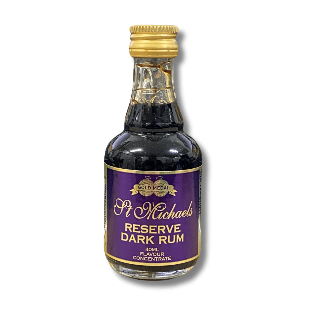 purple labelled bottle with dark rum spirit essence for distilling