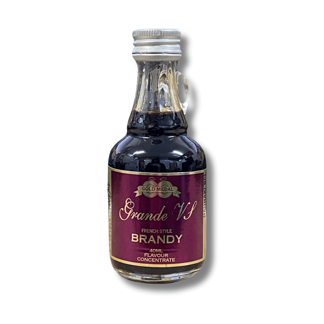 maroon coloured label of brandy spirit essence for distilling