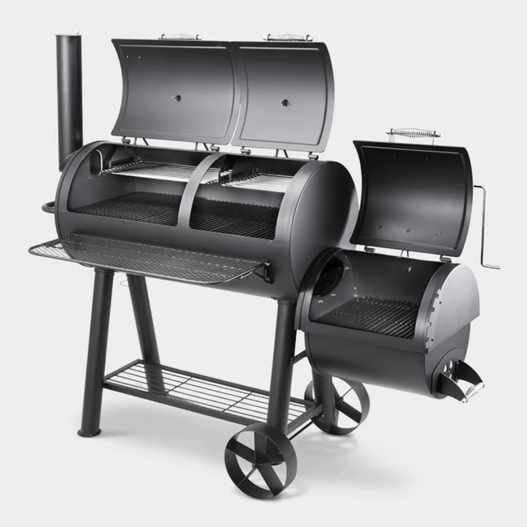 heavy duty steel offset meat smoker