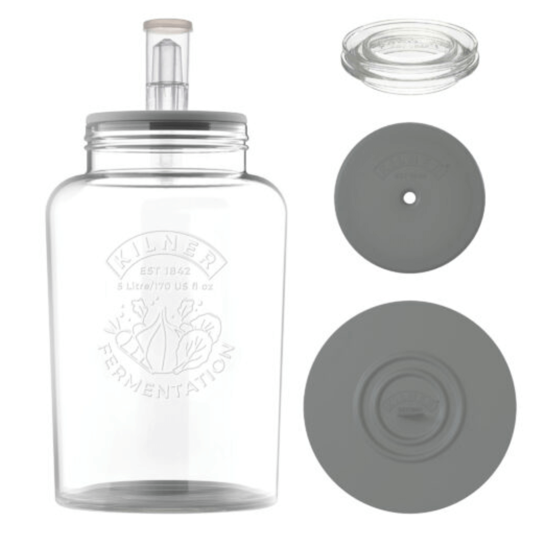 glass jar with silicone lids and airlock