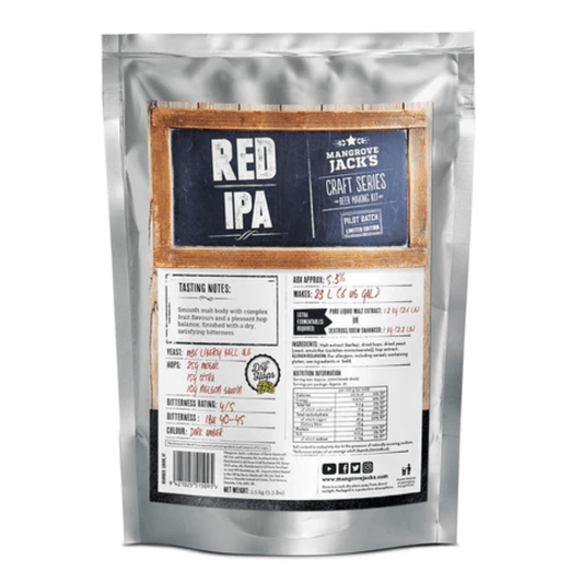 ingredients to brew a red IPA at home
