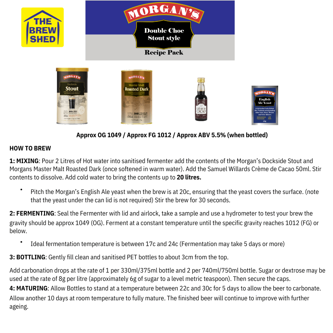 choclate stout recipe kit instructions