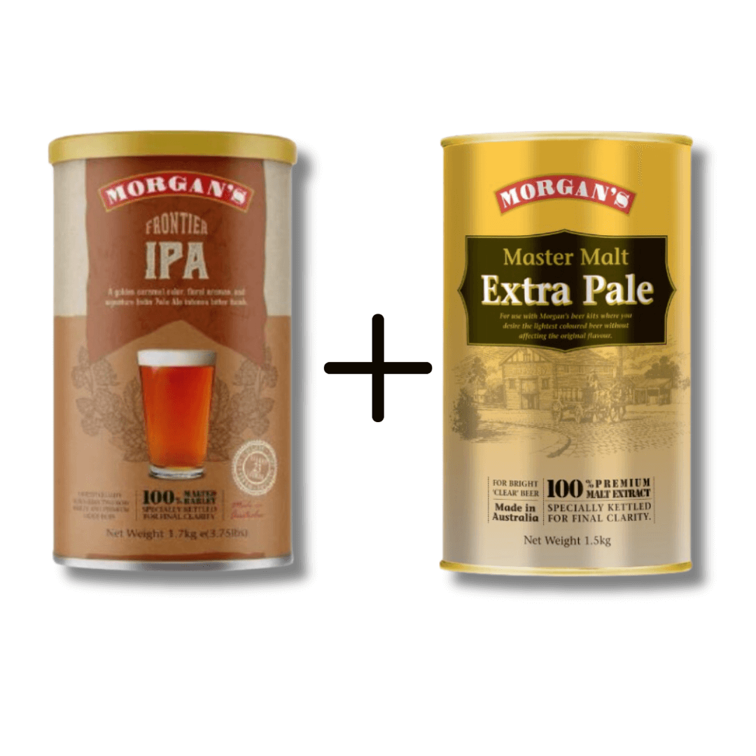 ingredients for making an IPA with pure liquid malt extract
