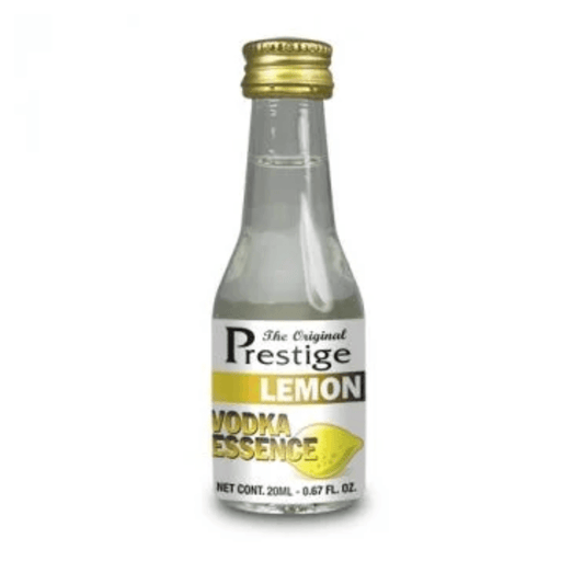 lemon vodka spirit essence in a glass bottle