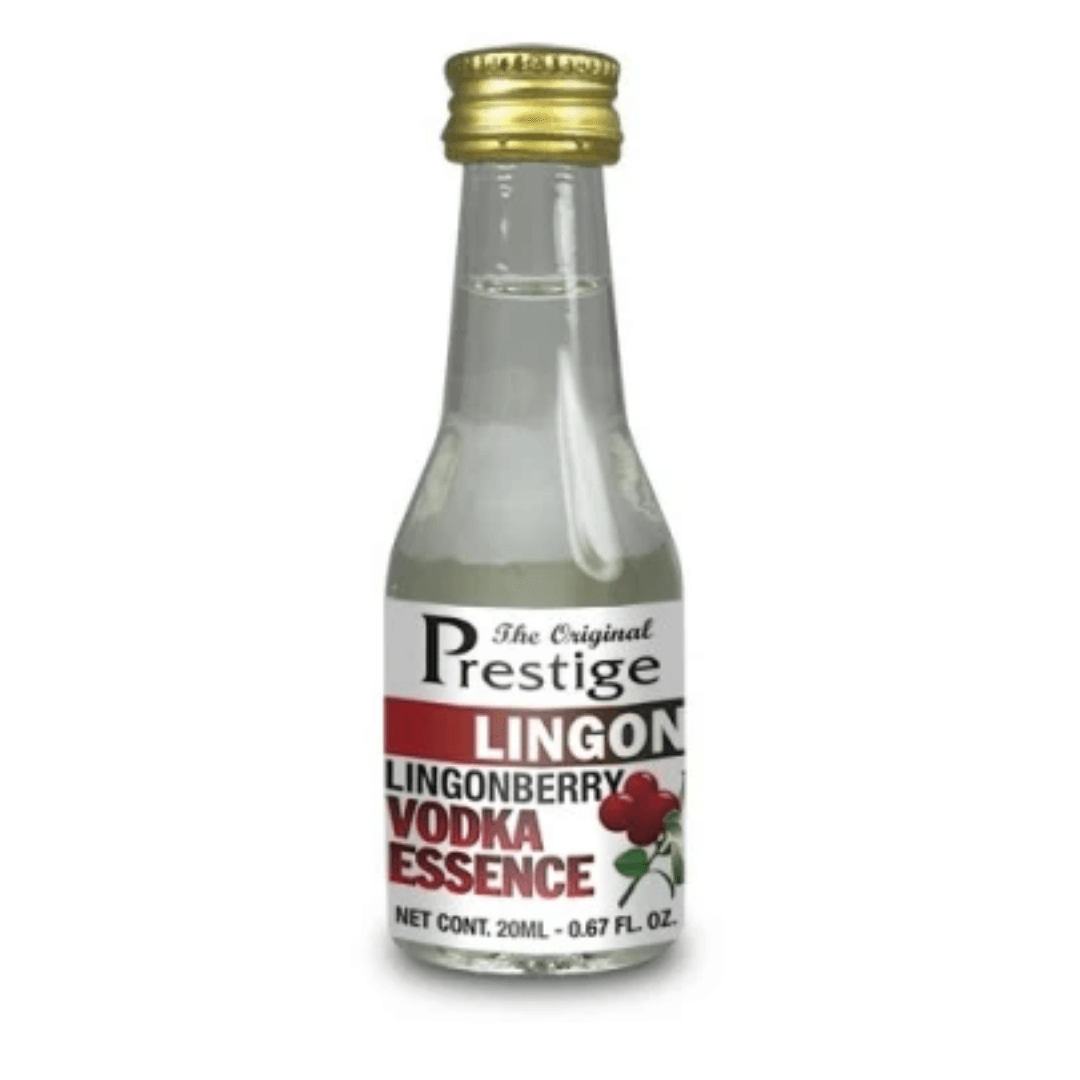 ligonberry on the label of glass bottle