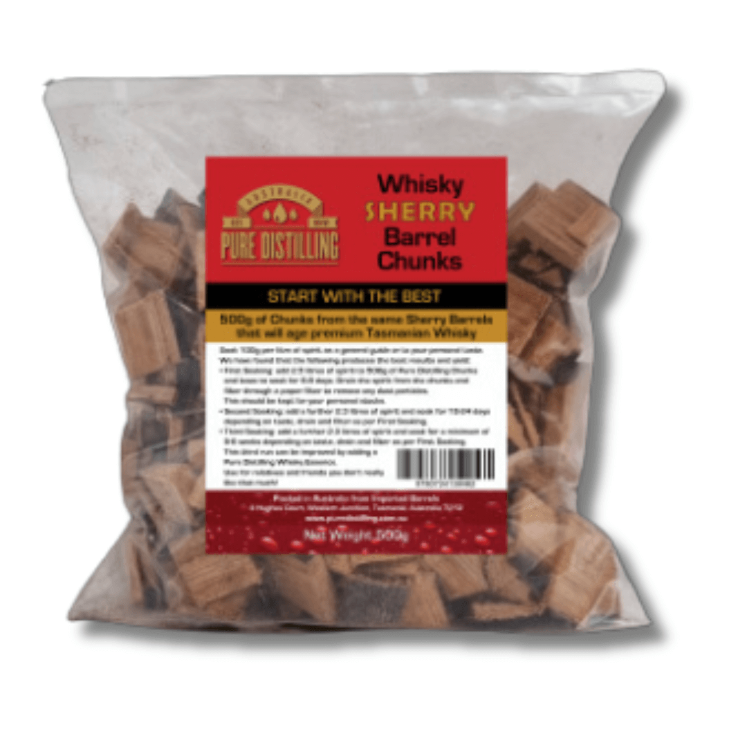 bag of wood chunks from a sherry barrel