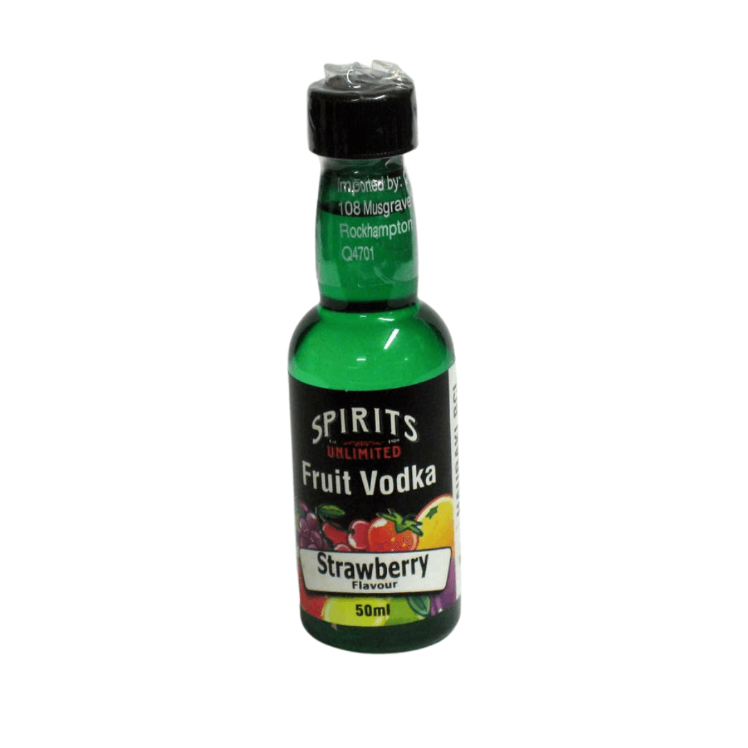 fruity label on lime green bottle of spirit essence for home distilling