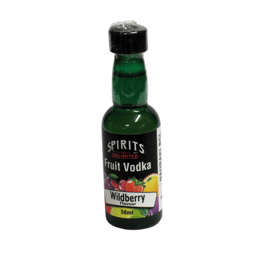 green bottle of wildberry vodka spriti essence for home brewing