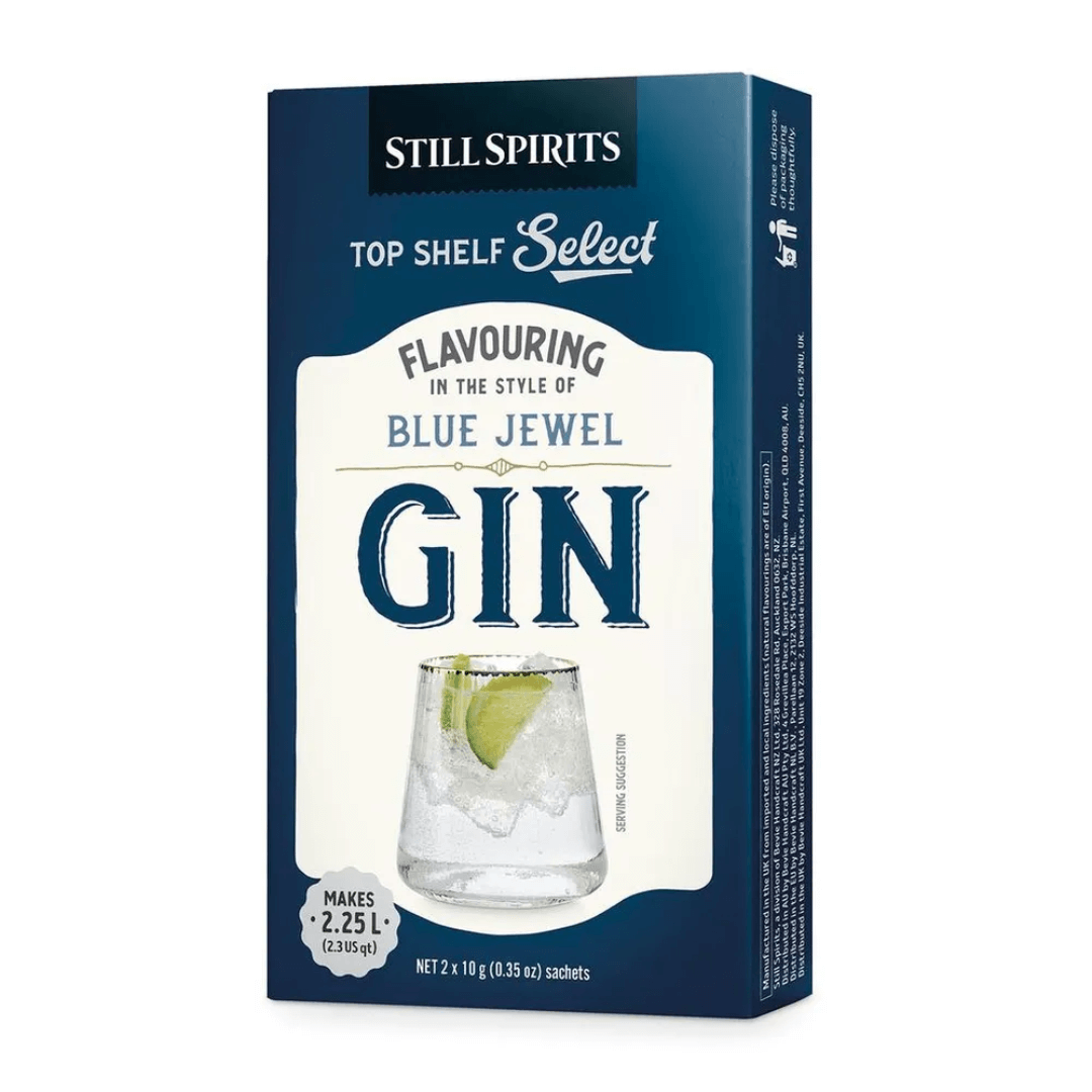 dark blue carton of bombay sapphire gin spirit essence for distilling alcohol 