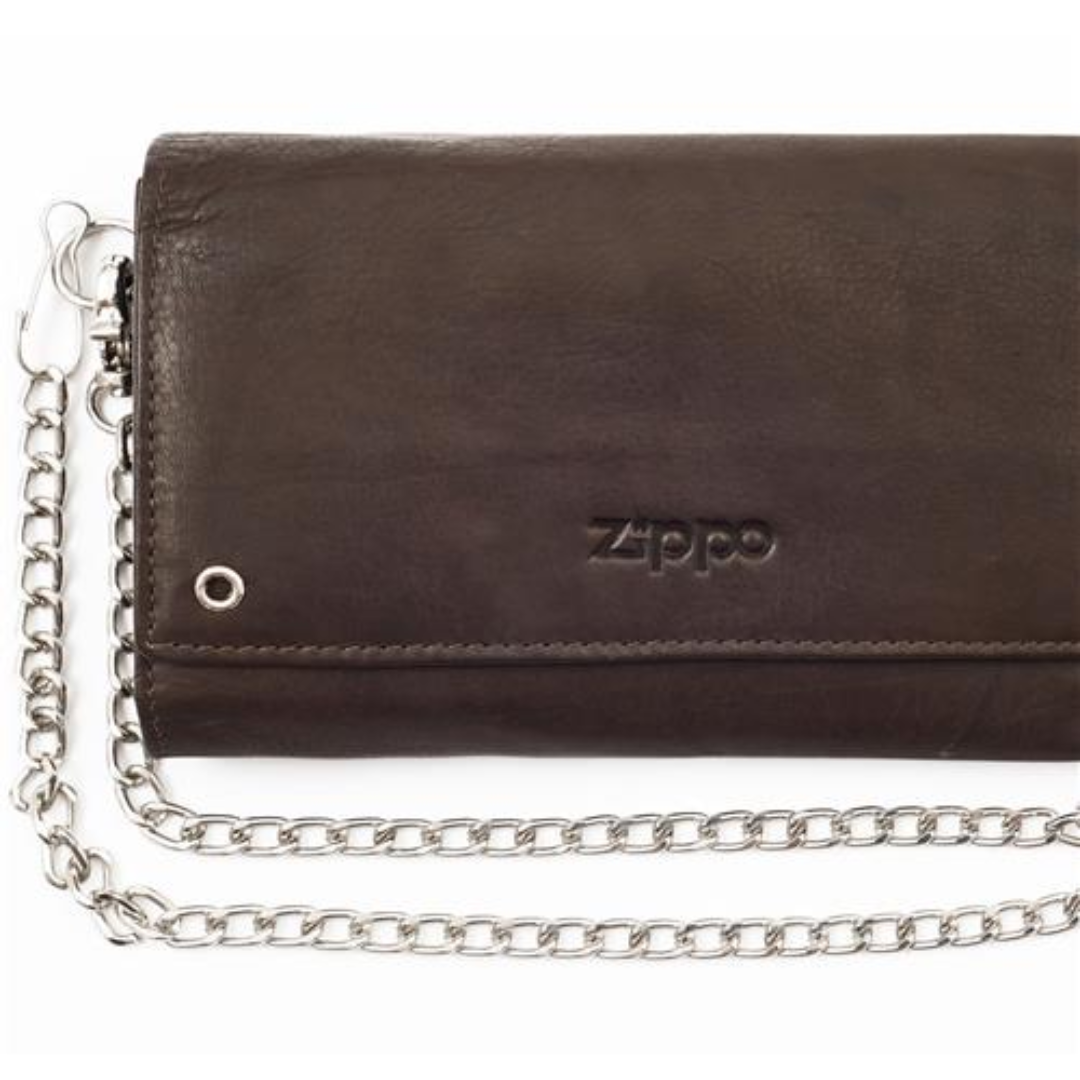 authentic made in USA supple leather mens wallet with chain