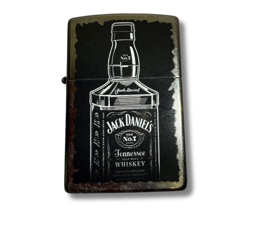 zippo lighter with jack daniels bottle print on front