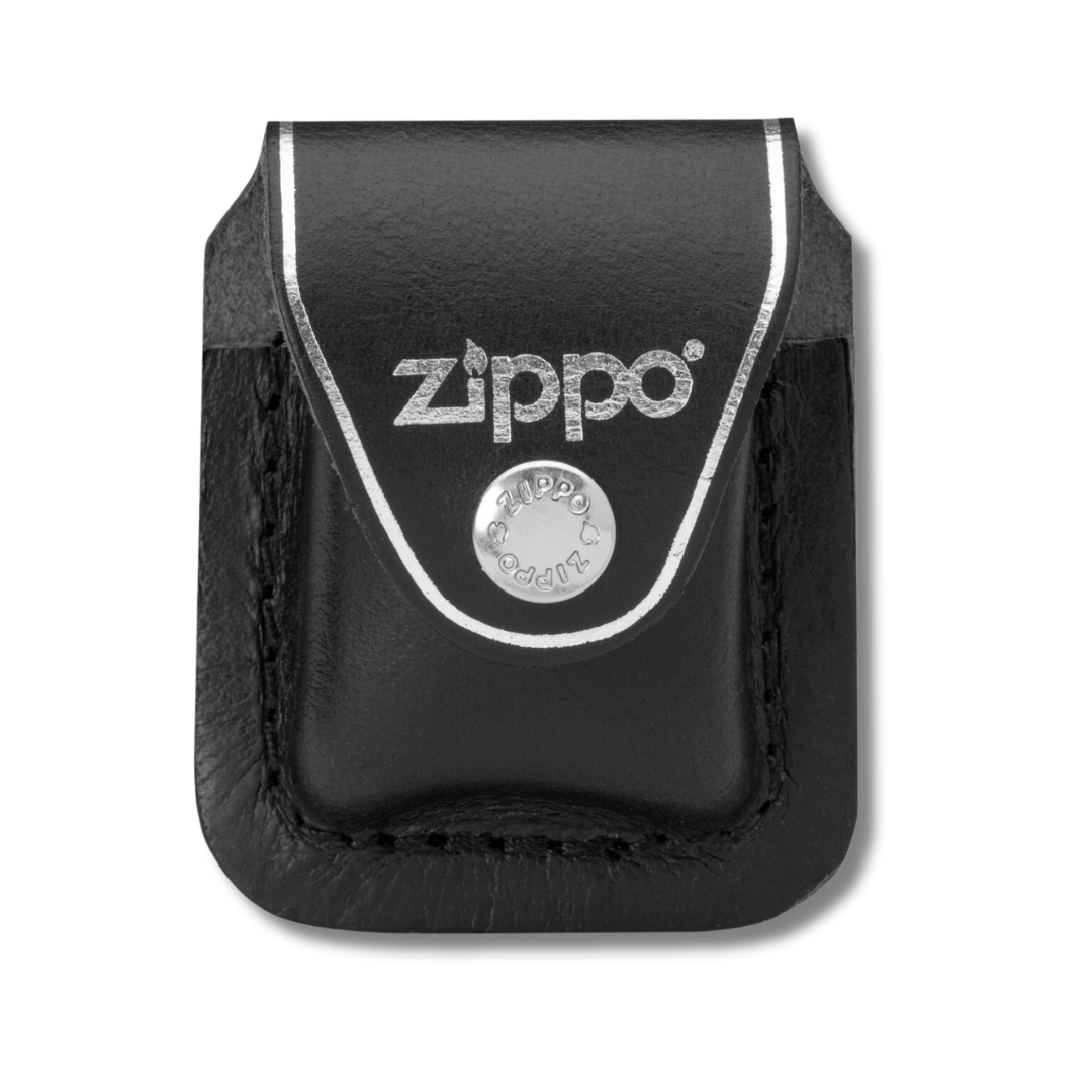 black leather zippo cigarette belt pouch